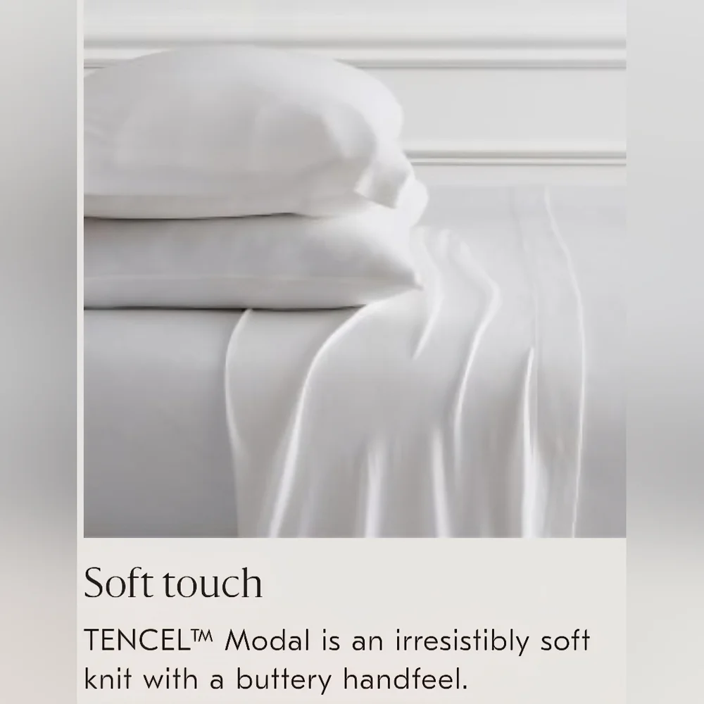 ❤️BUY 2 GET 1 FREE  Jersey TENCEL™ Modal Sheet Set, King, White, Retail $209.00
